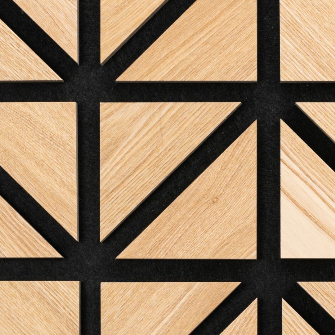 Panou 3D Stejar Fonoabsorbant din MDF si Pasla D6751 – 50x50x1.8 cm