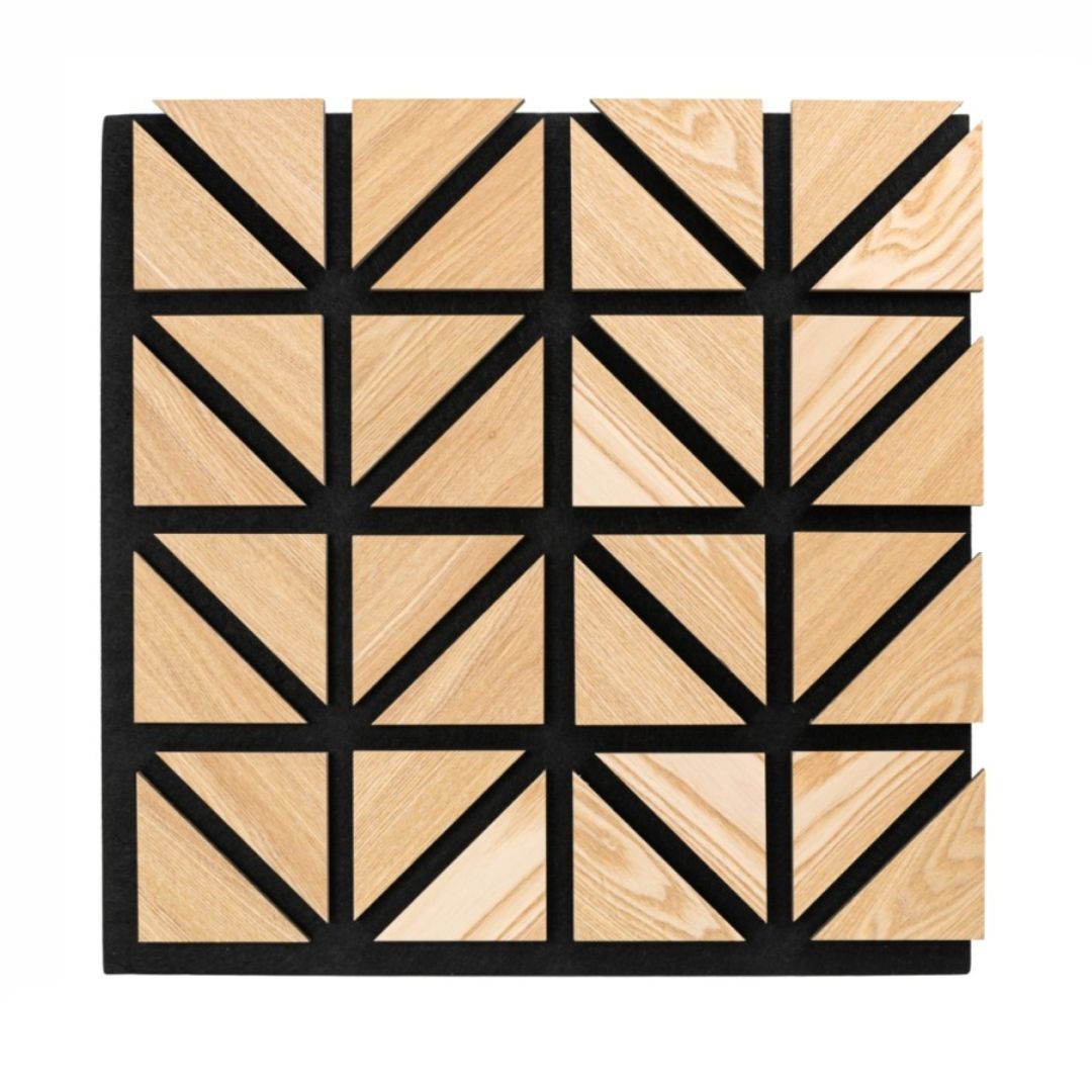 Panou 3D Stejar Fonoabsorbant din MDF si Pasla D6751 – 50x50x1.8 cm