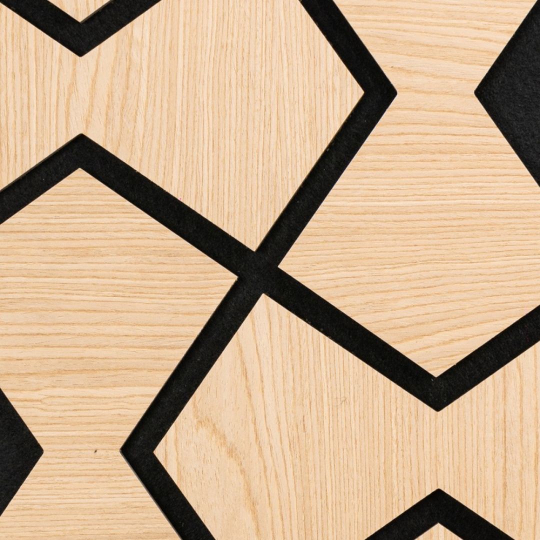 Panou 3D Stejar Fonoabsorbant din MDF si Pasla D6755 – 90x45x1.8 cm