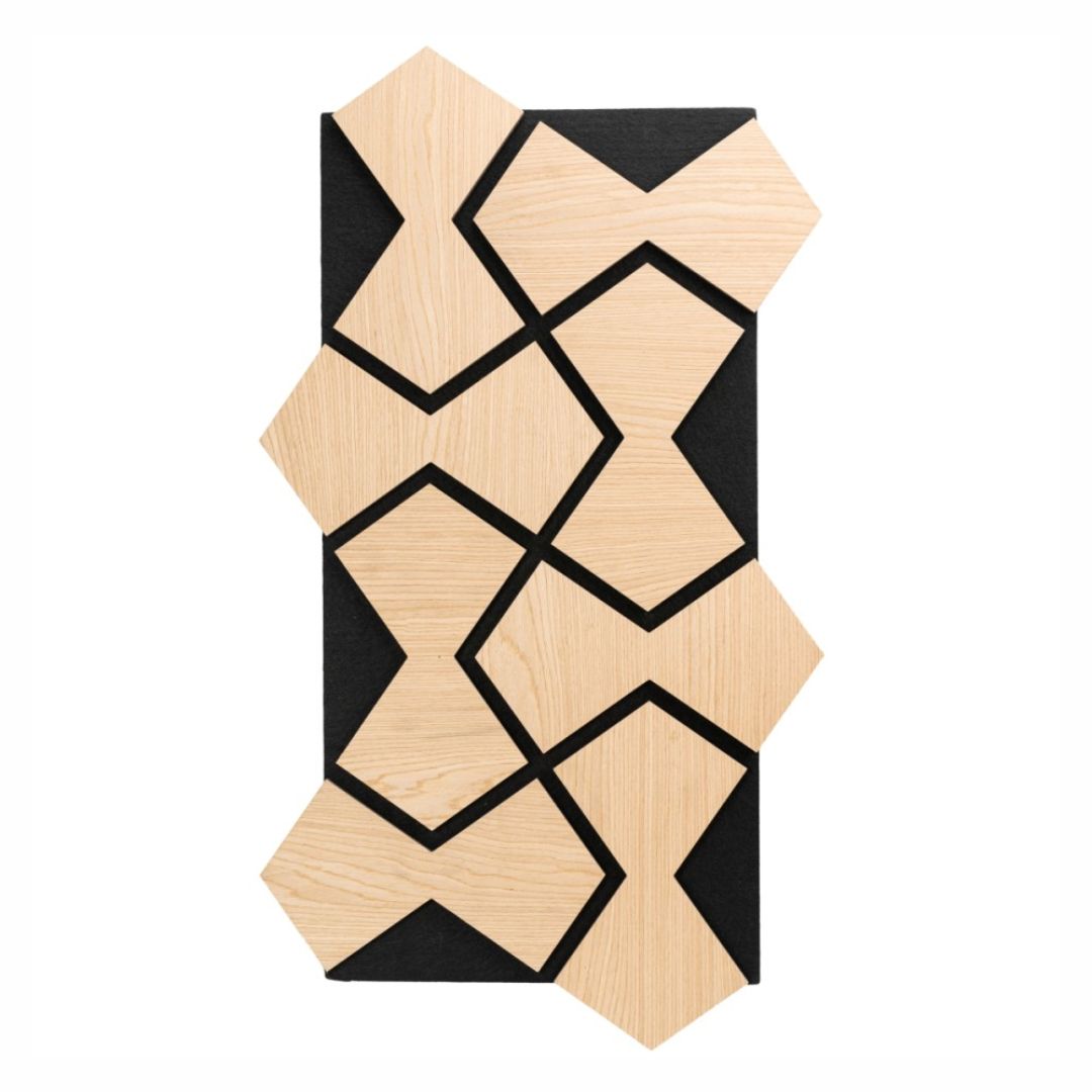 Panou 3D Stejar Fonoabsorbant din MDF si Pasla D6755 – 90x45x1.8 cm