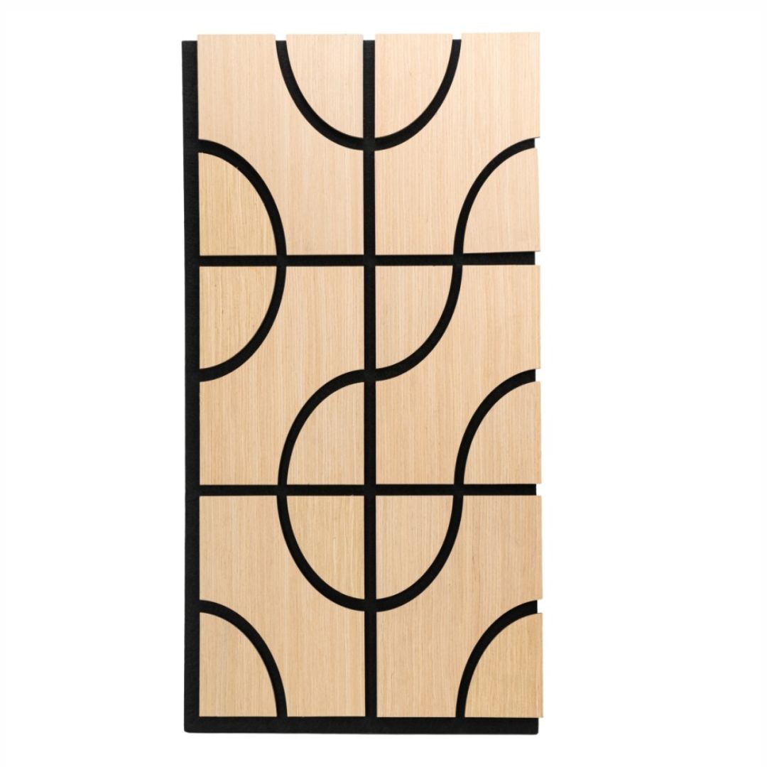 Panou 3D Stejar Fonoabsorbant din MDF si Pasla D6758 – 90x45x1.8 cm