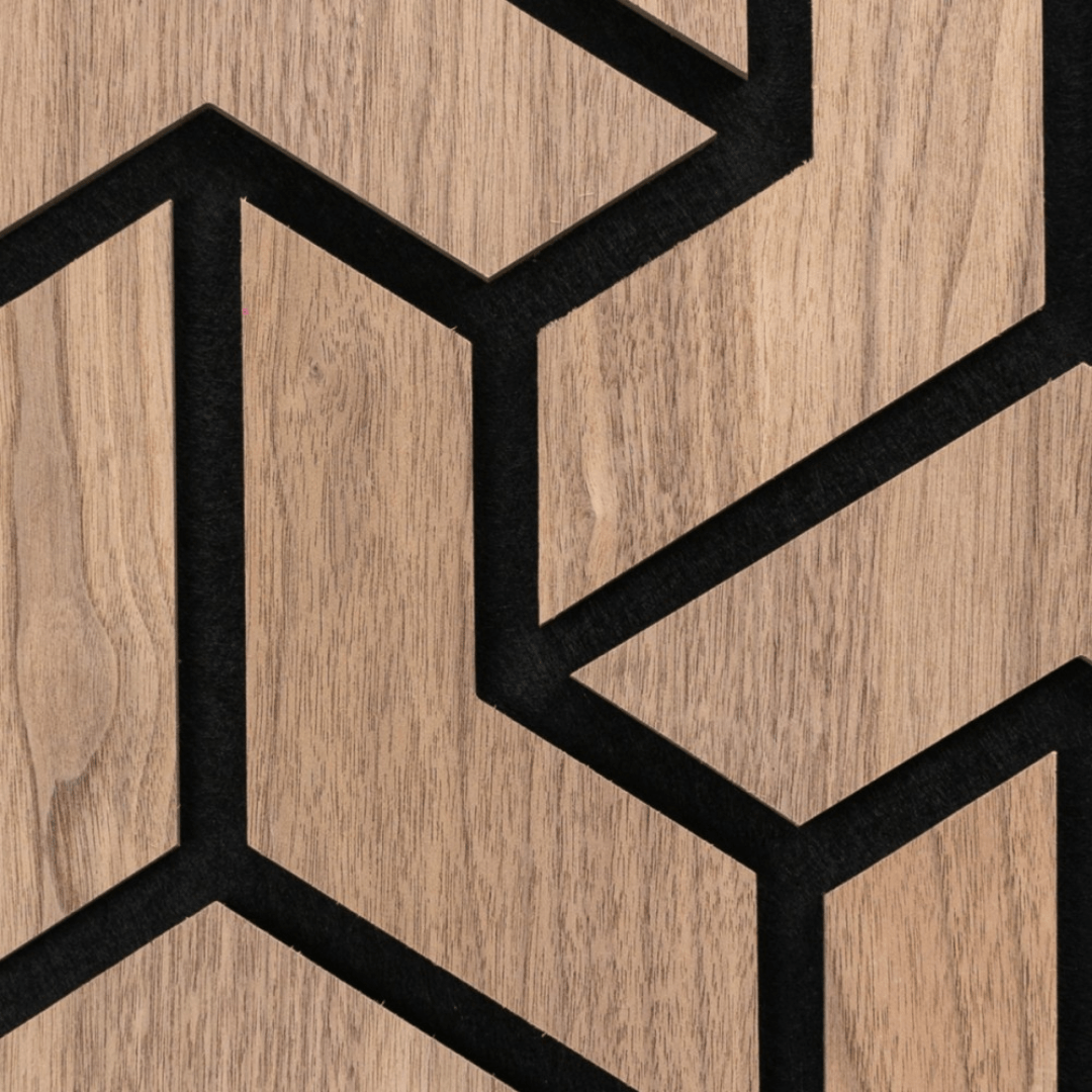 Panou 3D Stejar Fonoabsorbant din MDF si Pasla D6760 – 90x45x1.8 cm