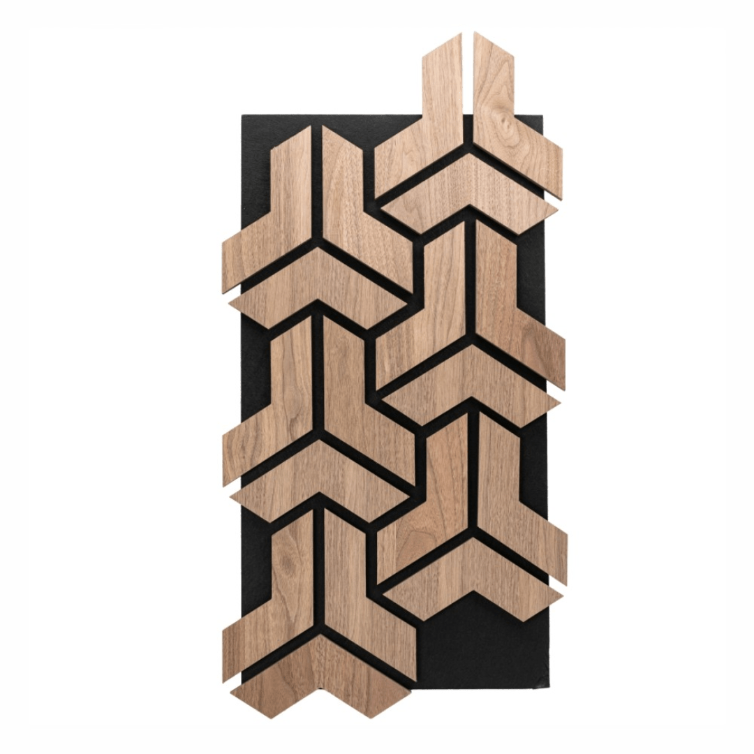 Panou 3D Stejar Fonoabsorbant din MDF si Pasla D6760 – 90x45x1.8 cm