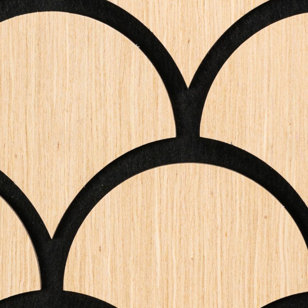 Panou 3D Stejar Fonoabsorbant din MDF si Pasla D6763 – 60x40x1.8 cm