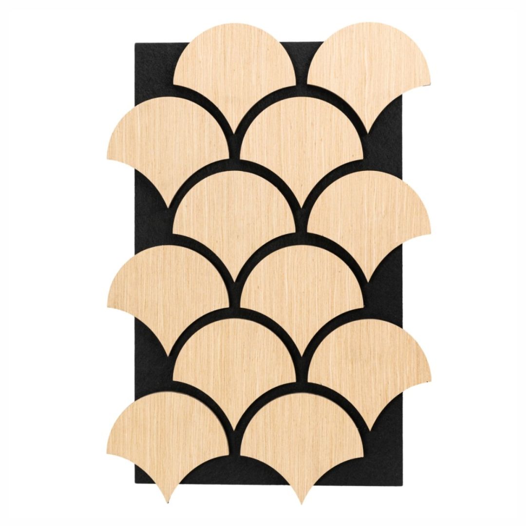 Panou 3D Stejar Fonoabsorbant din MDF si Pasla D6763 – 60x40x1.8 cm