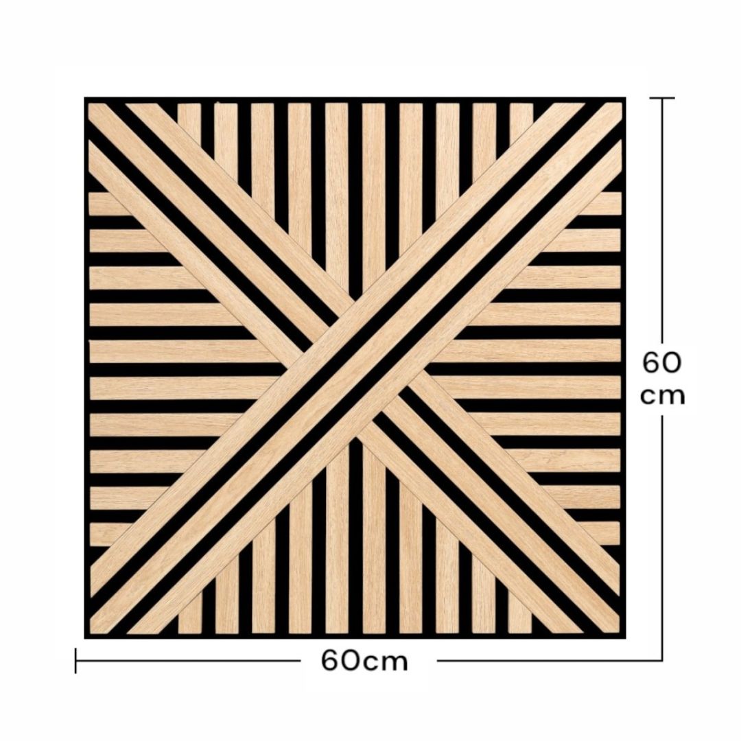 Panou 3D Stejar Fonoabsorbant din MDF si Pasla D6767 – 60x60x1.8 cm