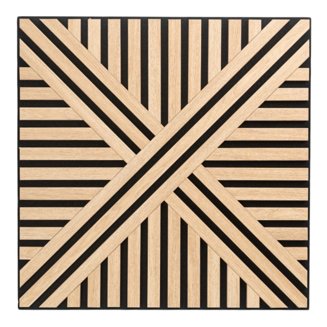 Panou 3D Stejar Fonoabsorbant din MDF si Pasla D6767 – 60x60x1.8 cm