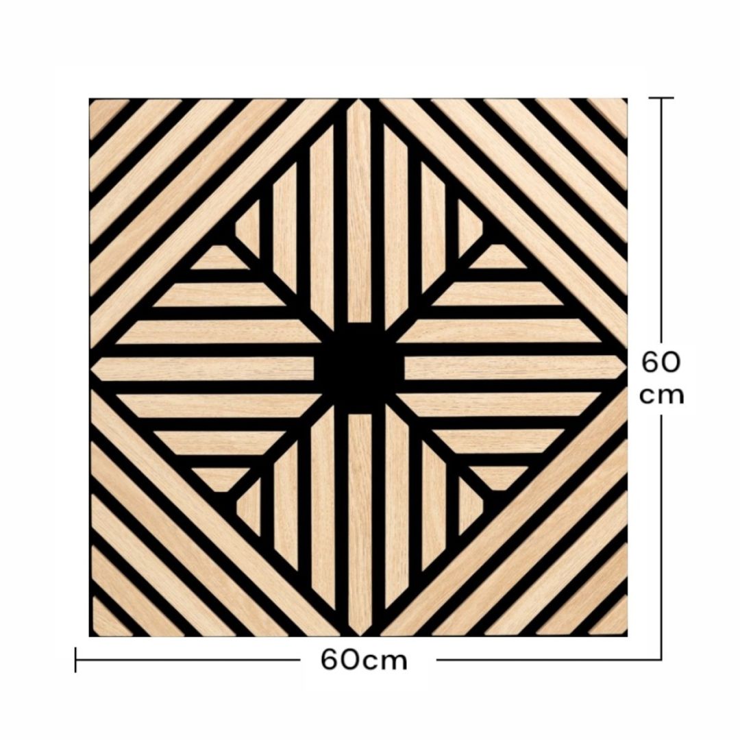 Panou 3D Stejar Fonoabsorbant din MDF si Pasla D6768 – 60x60x1.8 cm