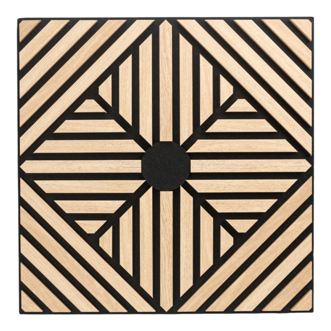 Panou 3D Stejar Fonoabsorbant din MDF si Pasla D6768 – 60x60x1.8 cm