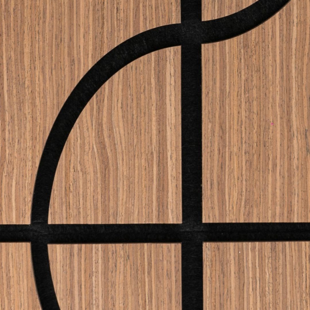 Panou 3D Stejar Inchis Fonoabsorbant din MDF si Pasla D6756 – 90x45x1.8 cm