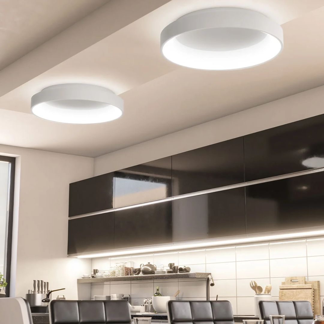 Plafoniera LED rotunda cu lumina calda dimabila Shay 2 alba - 3600 Lumeni