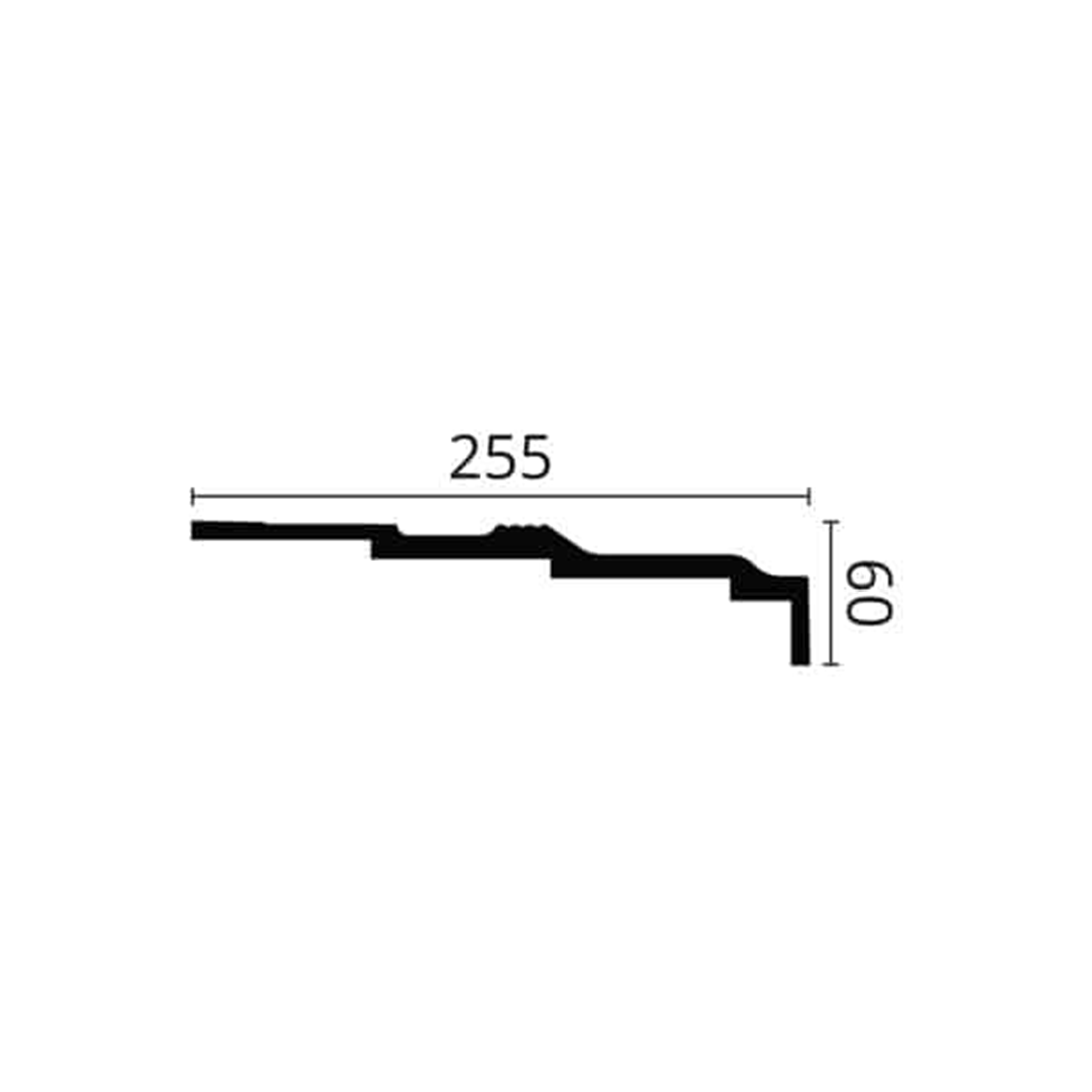Cornisa pentru tavan din poliuretan AD21 - 25,5x6x200 cm