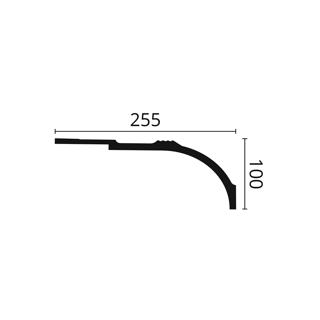 Cornisa pentru tavan din poliuretan AD22 25,5x10x200 cm