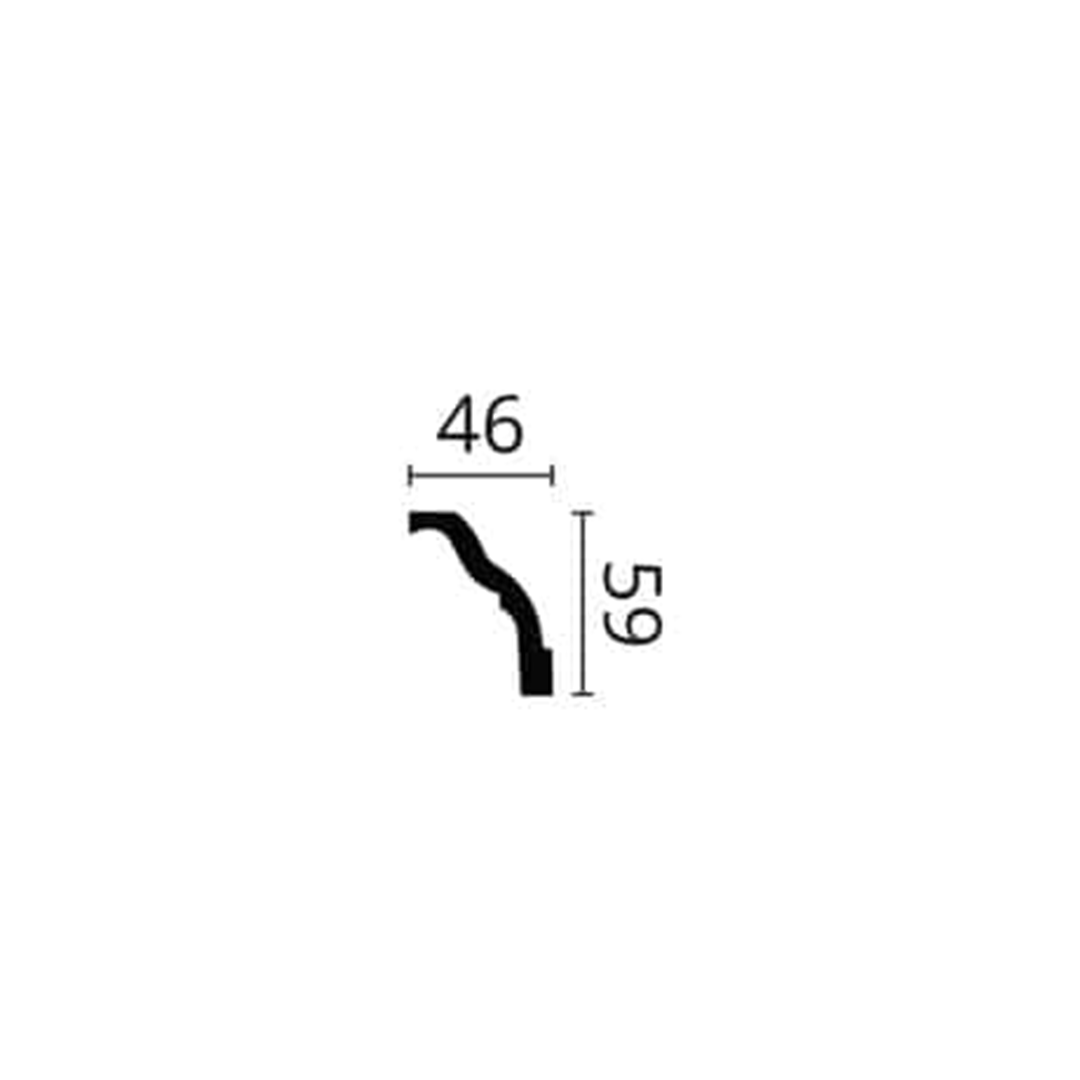 Cornisa pentru tavan din poliuretan Z18 - 5,9x4,6x200 cm