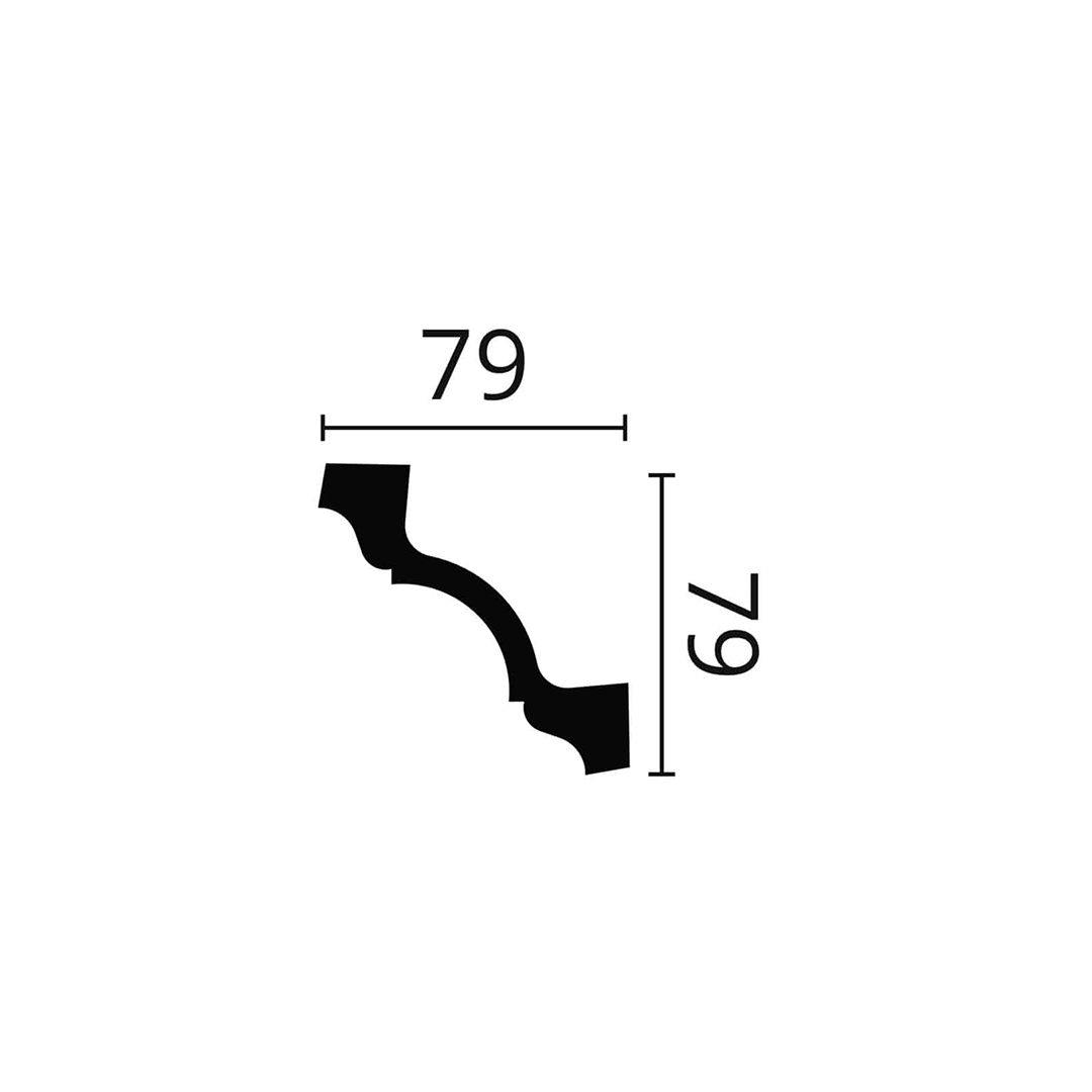 Cornisa pentru tavan din poliuretan Z19 - 7,9x7,9x200 cm