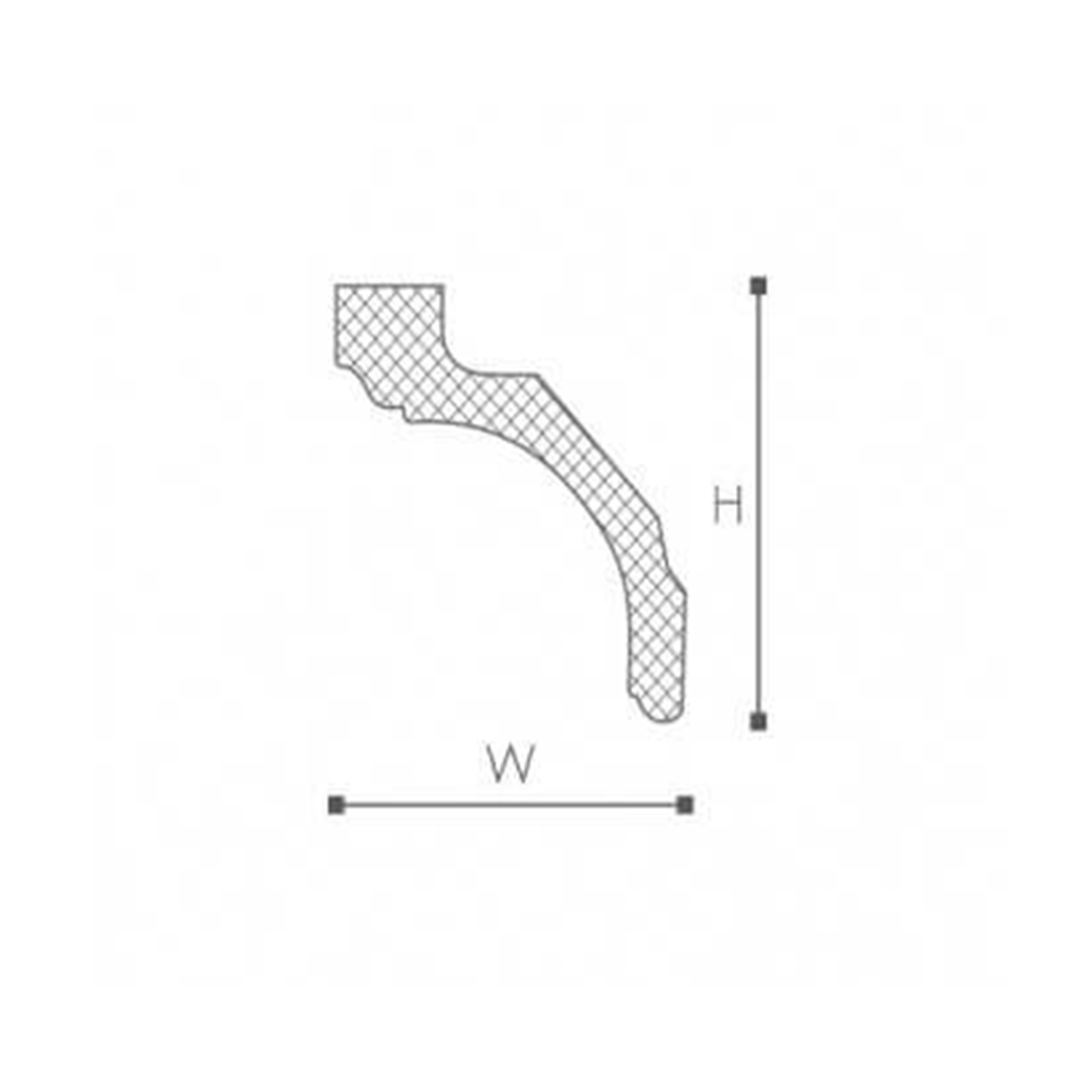 Cornisa pentru tavan din poliuretan Z20 - 8,7x8,7x200 cm