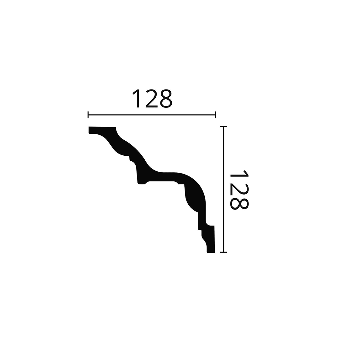 Cornisa pentru tavan din poliuretan Z24 - 12,8x12,8x200 cm