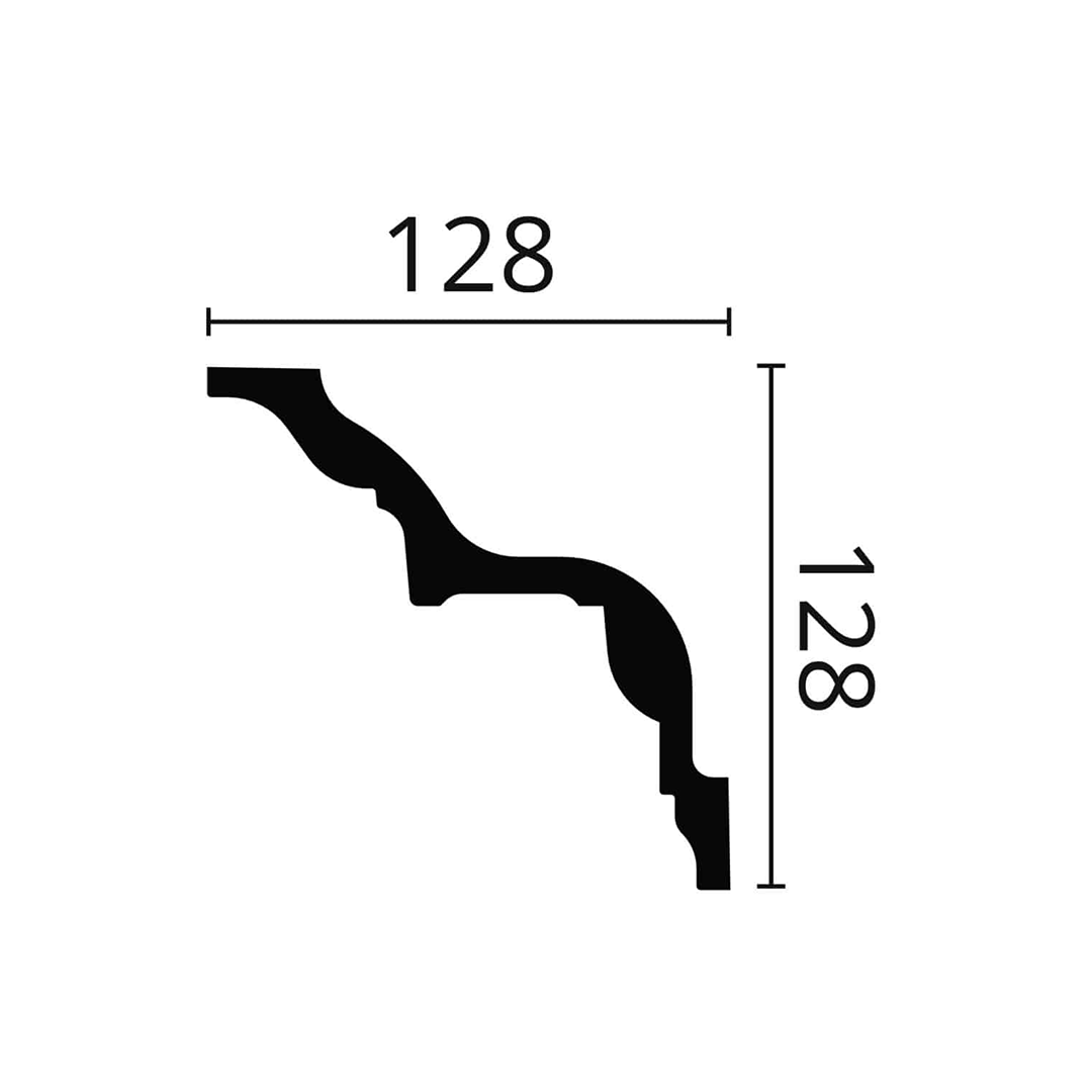 Cornisa pentru tavan din poliuretan Z4 - 12,8x12,8x200 cm