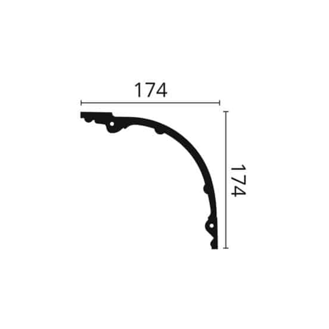 Cornisa pentru tavan din poliuretan Z40 - 17,4x17,4x200 cm