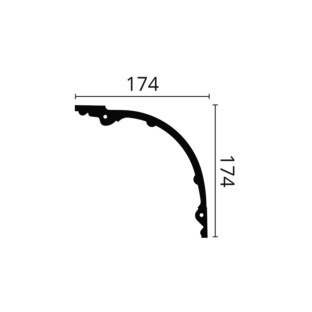 Cornisa pentru tavan din poliuretan Z41 - 17,4x17,4x200 cm