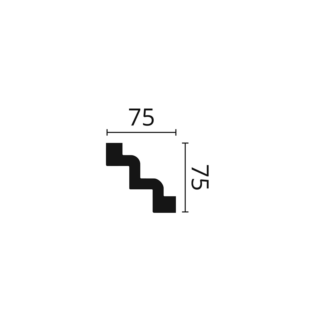 Cornisa pentru tavan din poliuretan Z52 - 7,5x7,5x200 cm