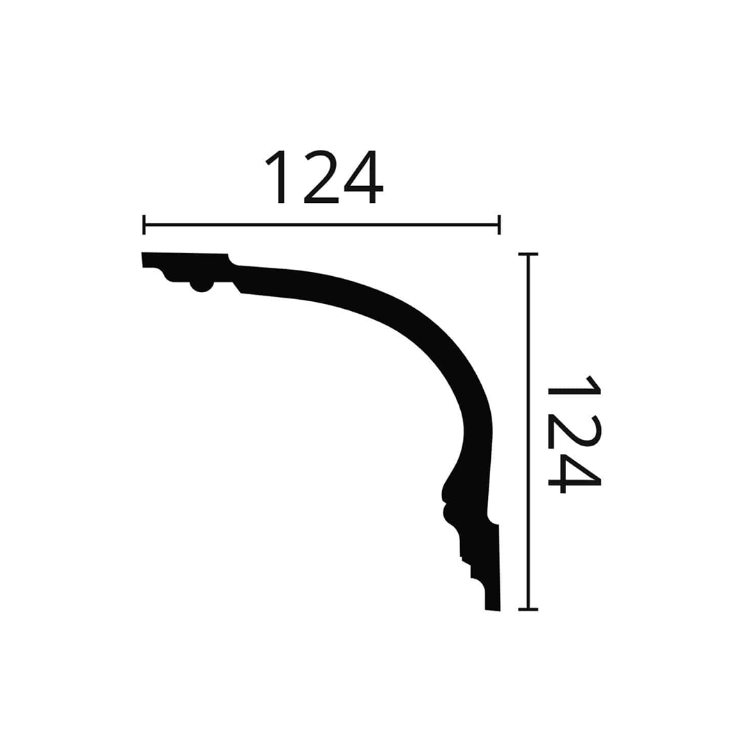 Cornisa pentru tavan din poliuretan Z6 - 12,4x12,4x200 cm