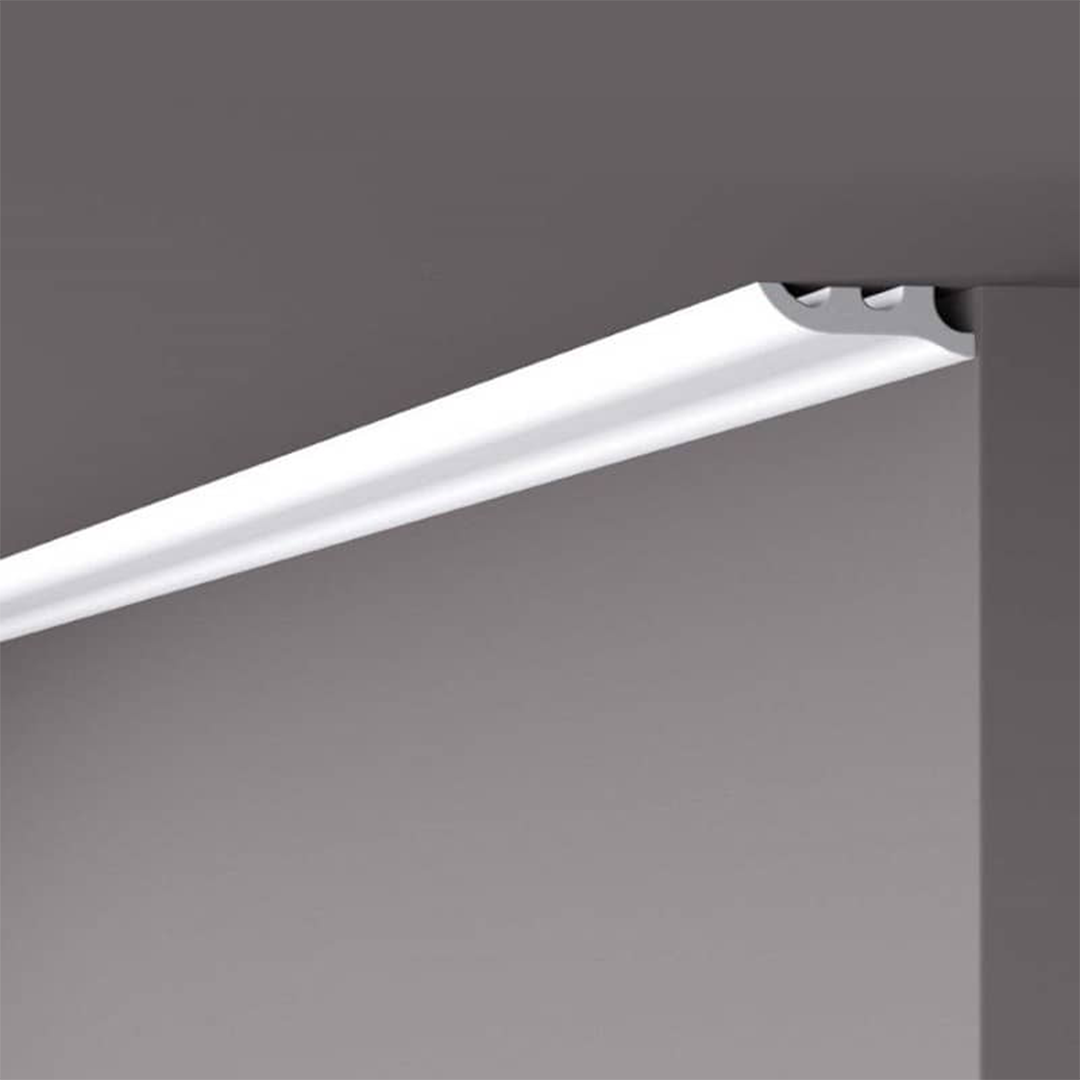 Plinta decorativa parchet alba din polistiren dur Wallstyl FL3 55x17x2000