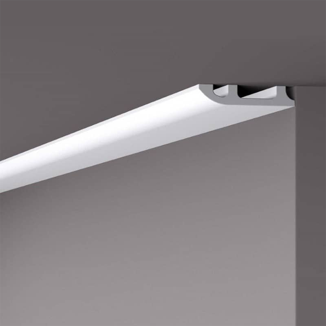 Plinta decorativa parchet alba din polistiren dur Wallstyl FL5 100x20x2000