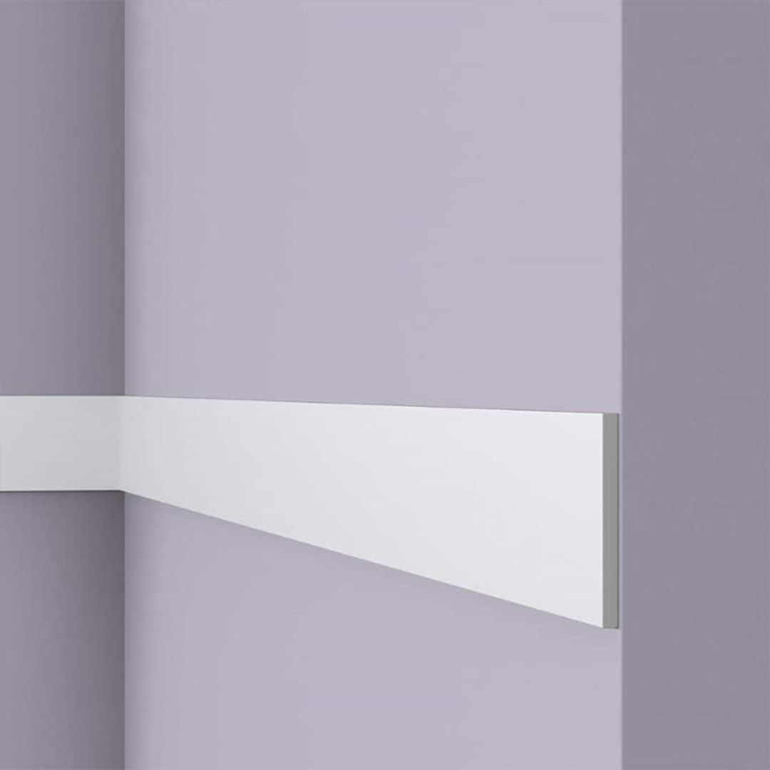 Plinta decorativa parchet alba din polistiren dur Wallstyl FL9 100x8x2000