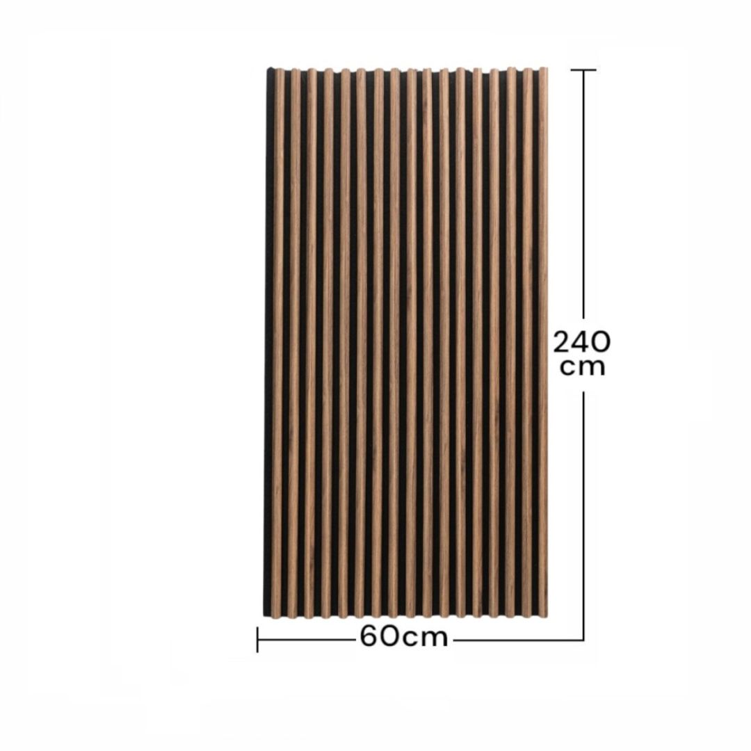 Riflaj Acustic Flexibil din MDF si Pâslă Stejar Inchis D6781 – 240x60x2.1 cm
