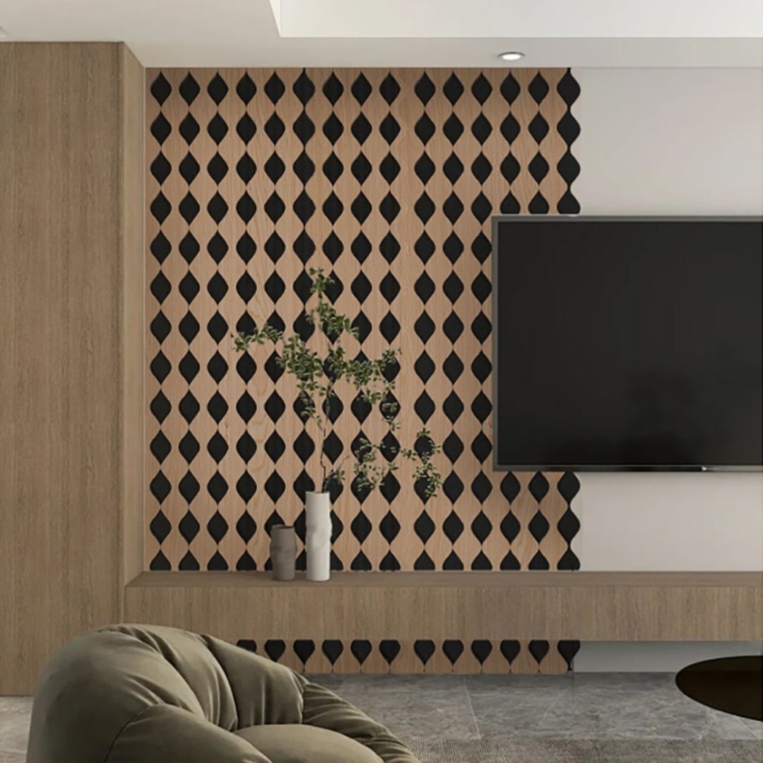 Riflaj Acustic din MDF si Pasla Castan D6233 – 30×1,8×240 cm
