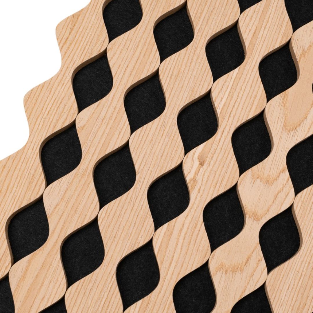 Riflaj Acustic din MDF si Pasla Castan D6233 – 30×1,8×240 cm