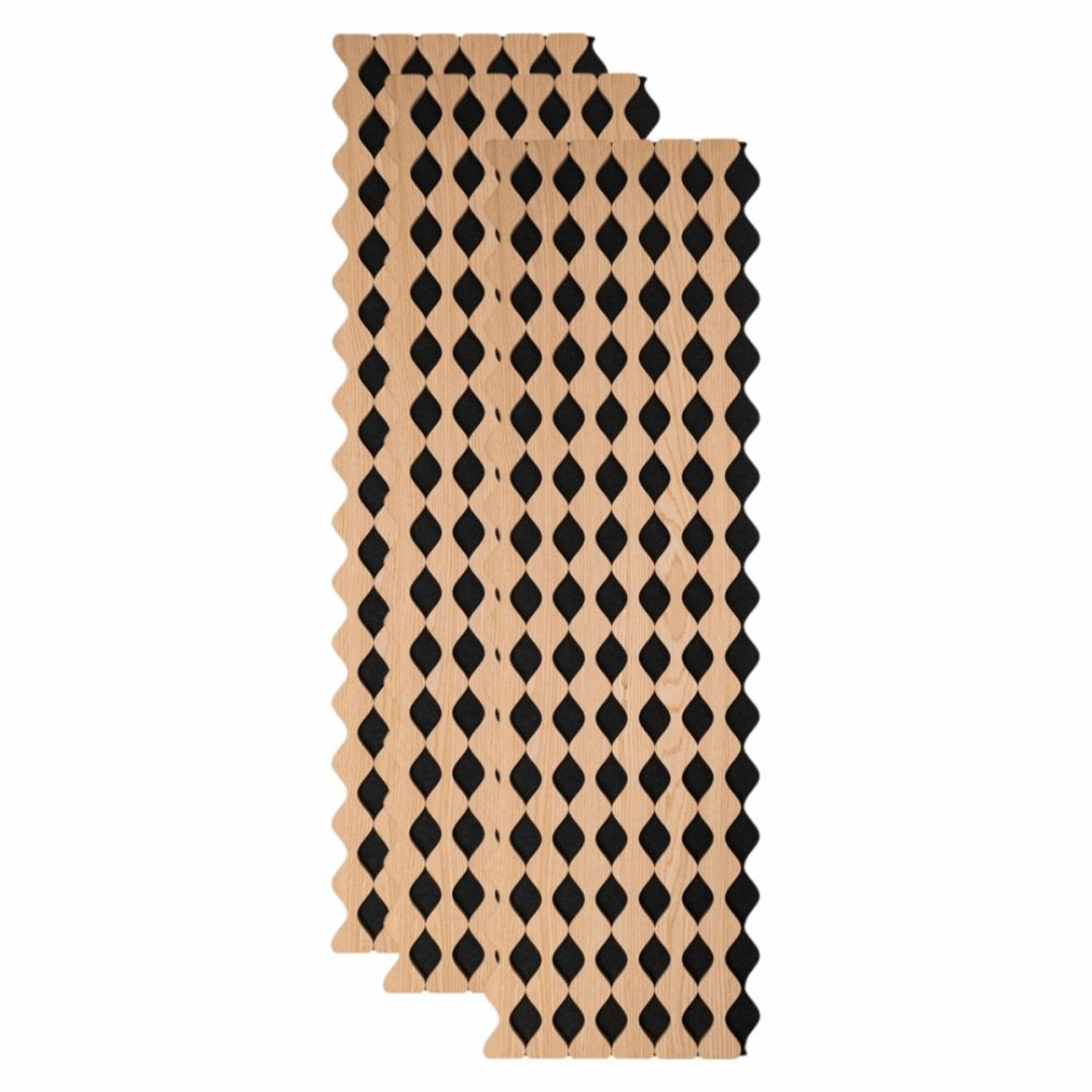 Riflaj Acustic din MDF si Pasla Castan D6233 – 30×1,8×240 cm
