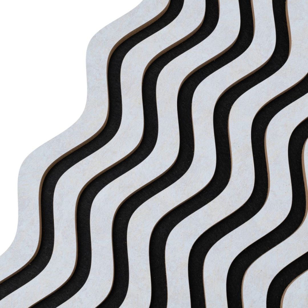 Riflaj Acustic din MDF si Pasla Gri D6245 – 30×1,8×240 cm