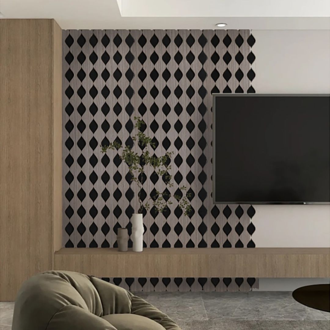 Riflaj Acustic din MDF si Pasla Stejar Antracit D6234 – 30×1,8×240 cm