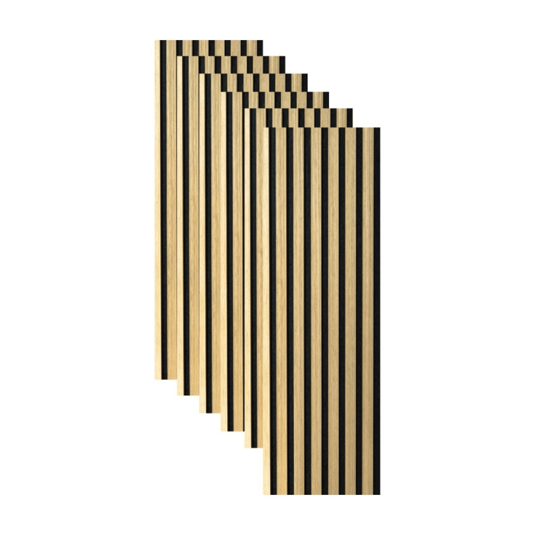 Riflaj Acustic din MDF si Pasla Stejar Deschis D7102 – 30×1,8×270 cm