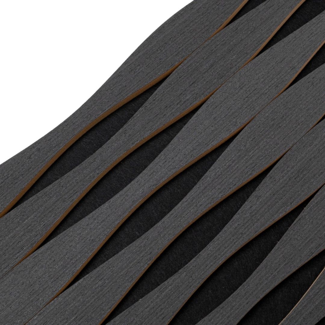 Riflaj Acustic din MDF si Pasla Stejar Negru D6251 – 30×1,8×240 cm