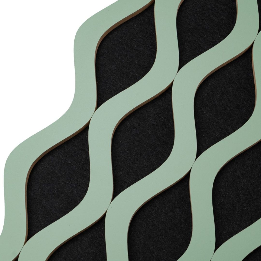 Riflaj Acustic din MDF si Pasla Verde D6240 – 30×1,8×240 cm