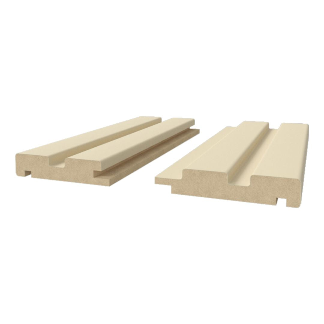 Riflaj bej din MDF infoliat - 12x1,8x270 cm