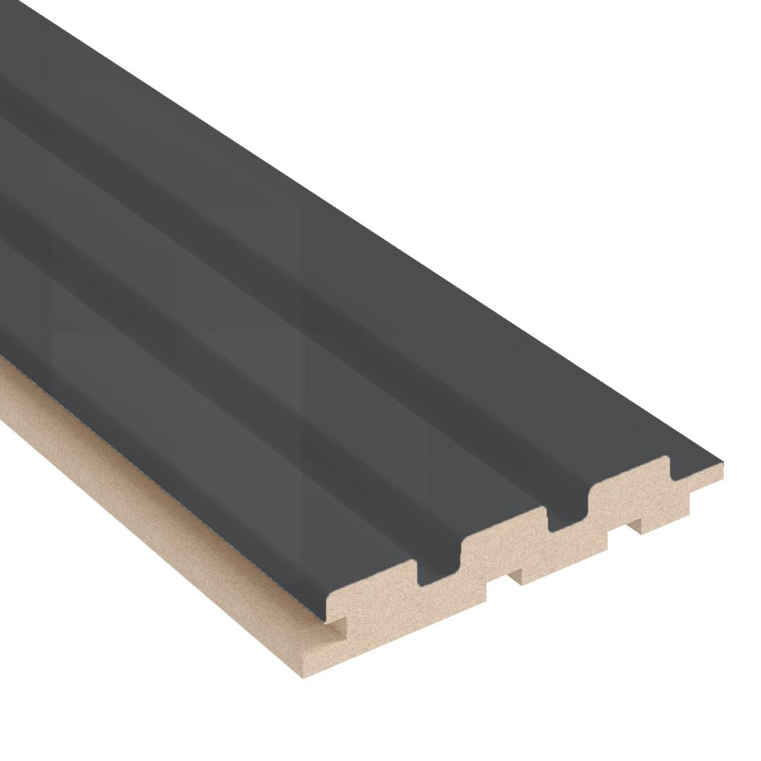 Riflaj gri antracit din MDF infoliat - 12x1,8x270 cm