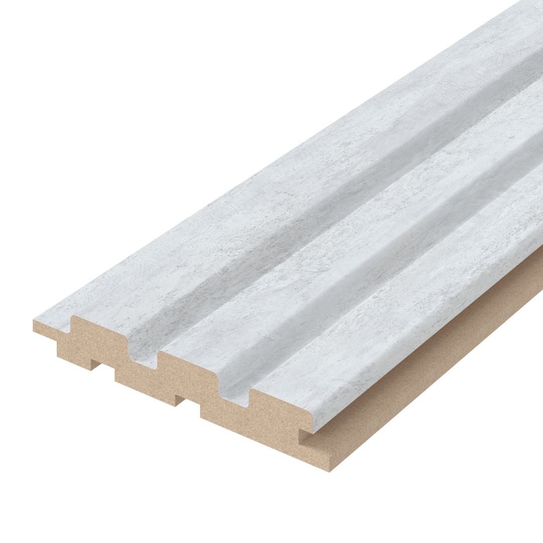 Riflaj gri beton din MDF infoliat - 12x1,8x270 cm