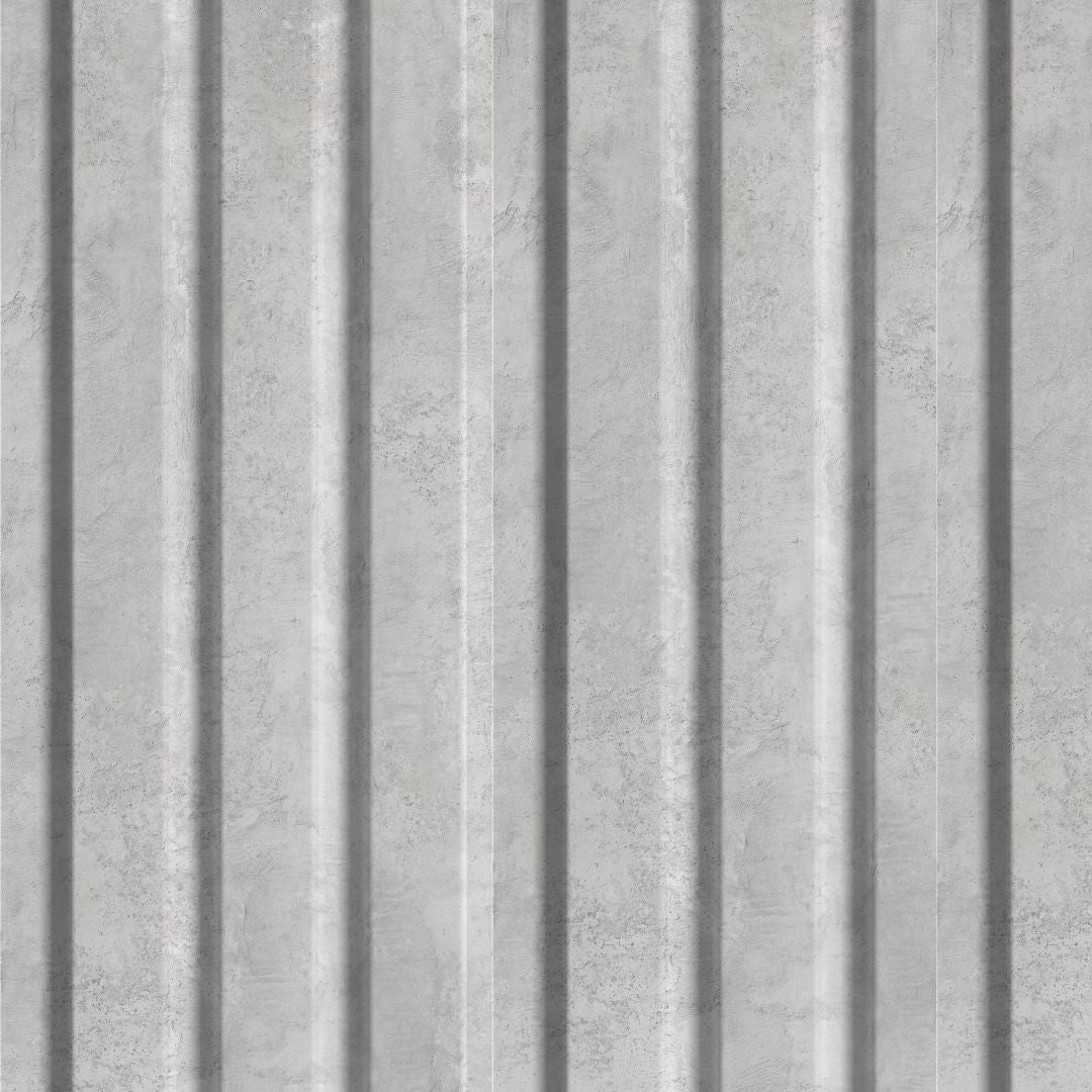 Riflaj gri beton din MDF infoliat - 12x1,8x270 cm