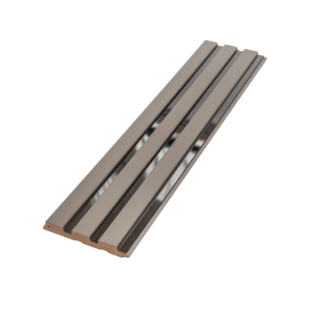 Riflaj gri cu oglinda neagra din MDF infoliat - 12x1,8x270 cm
