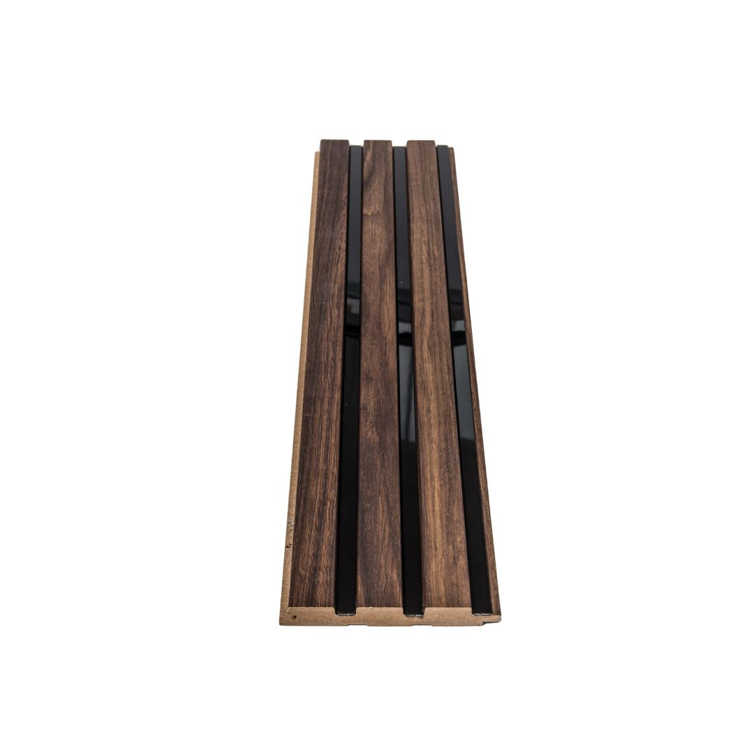 Riflaj stejar catania cu oglinda neagra din MDF infoliat - 12x1,8x270 cm