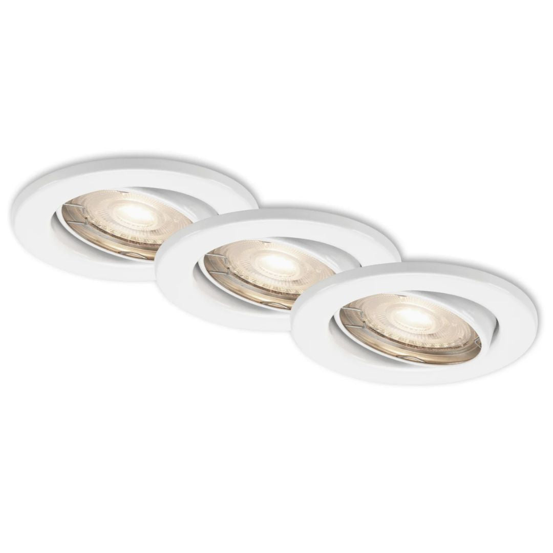 Set 3 spoturi LED ultra slim cu lumina calda ajustabile albe - 460 Lumeni