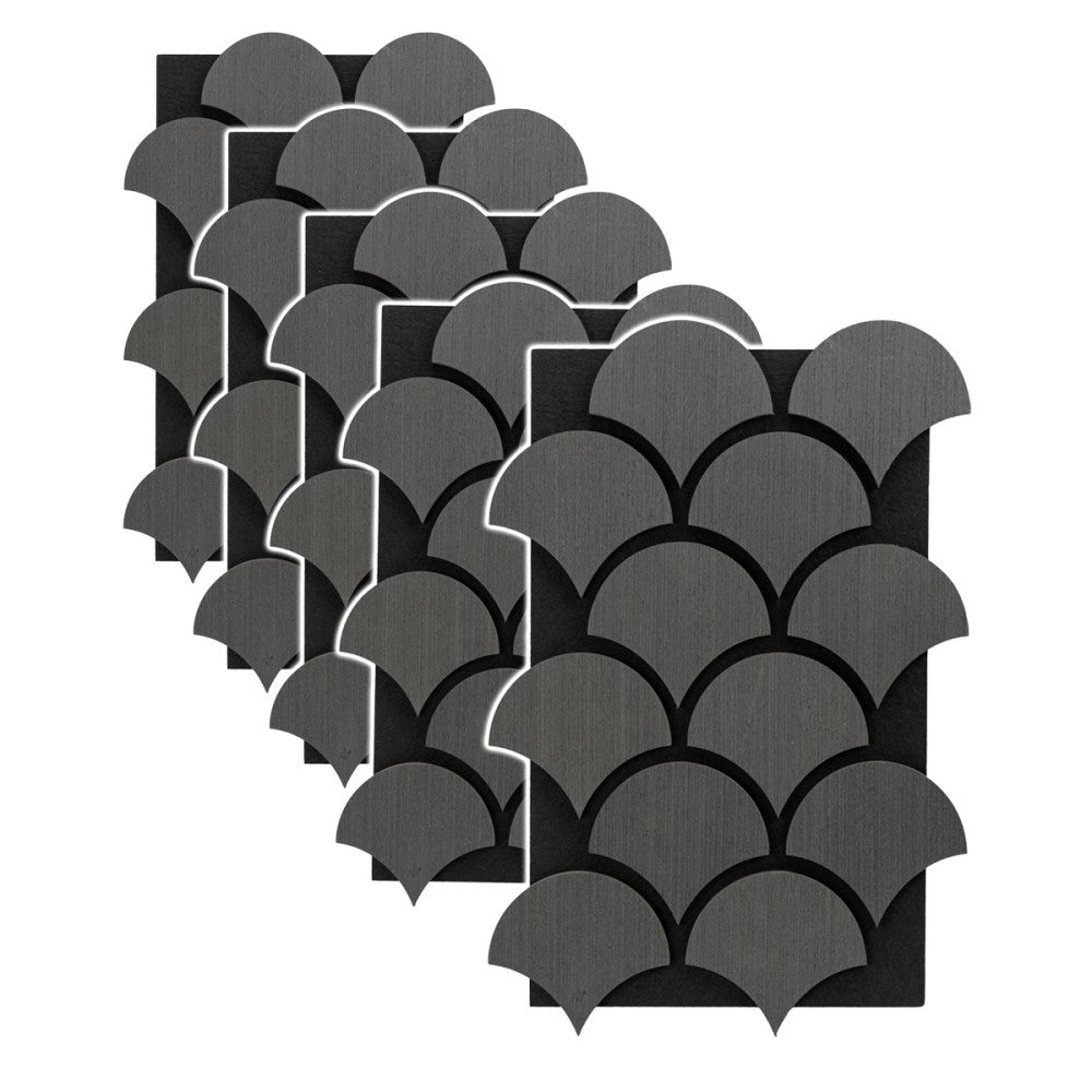 Panou 3D Gri Fonoabsorbant din HDF si Pasla D6762 - 60x40x1.8 cm
