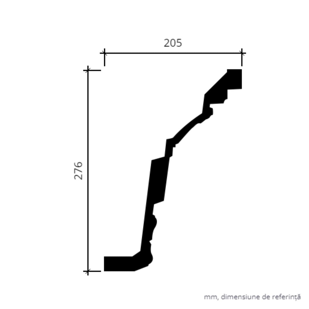Cornisa decorativa Mauritania 1.50.504 – 27.6×20.5×200 cm
