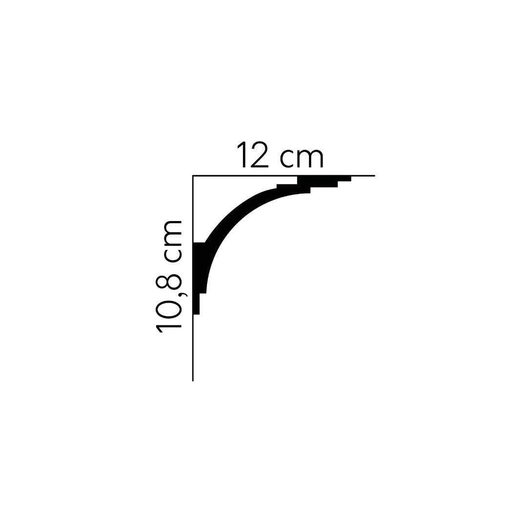 Cornisa decorativa tavan MD105 – 12×10,8×200 cm