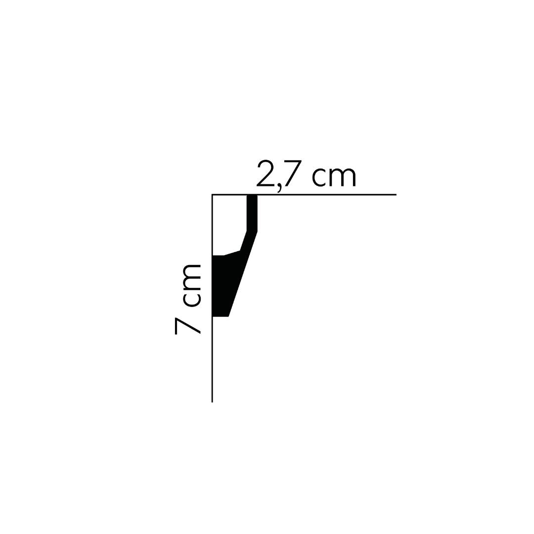 Cornisa decorativa tavan MD118 – 2,7x7x200 cm