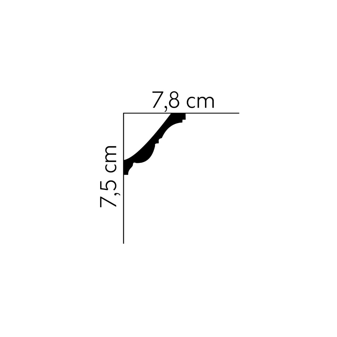 Cornisa decorativa tavan MDA008 – 7,8×7,5×200 cm